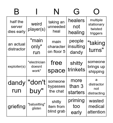 dandy's world bingo Card