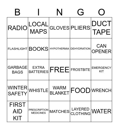 Christmas Bingo Card