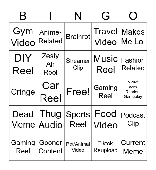 b0xybr0wn's IG Reel Bingo (Nov '24) Bingo Card