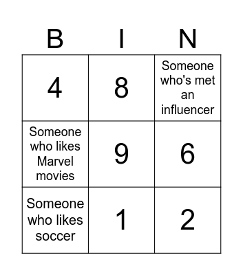 Human Bingo Card