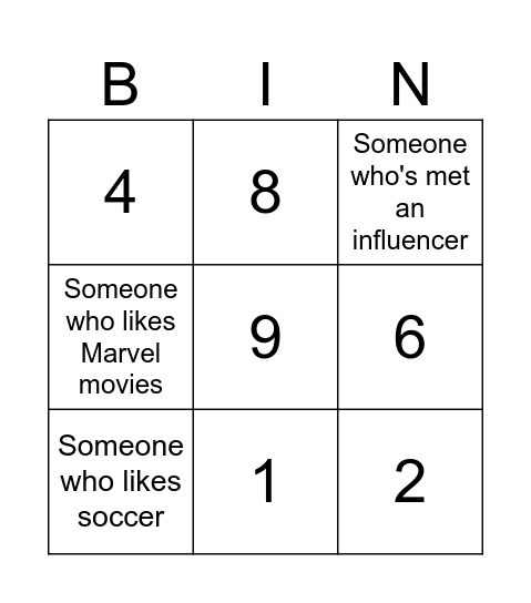 Human Bingo Card