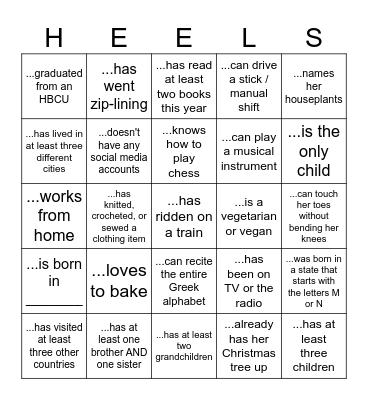 Gaming with the Girls: The Color Party Holiday Edition Bingo Card