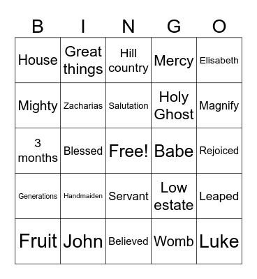 God’s plan is affirmed Bingo Card