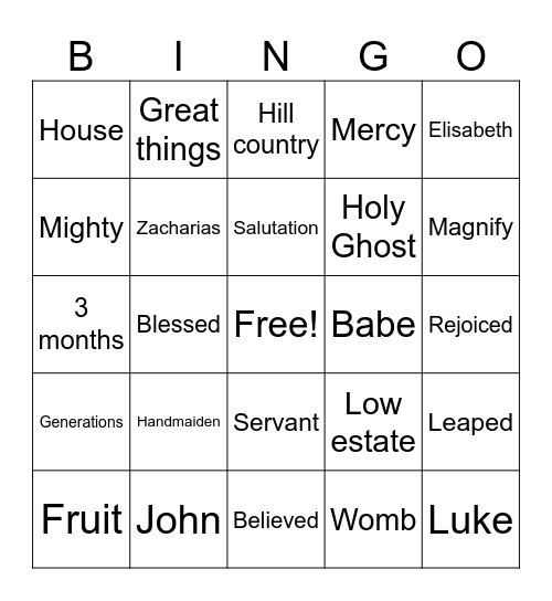 God’s plan is affirmed Bingo Card