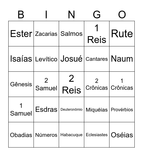 ANTIGO TESTAMENTO Bingo Card