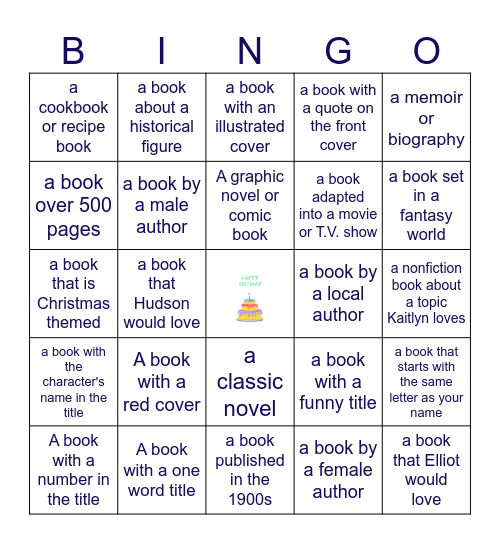 Kaitlyn's 30th Birthday Bookstore Bingo! Bingo Card