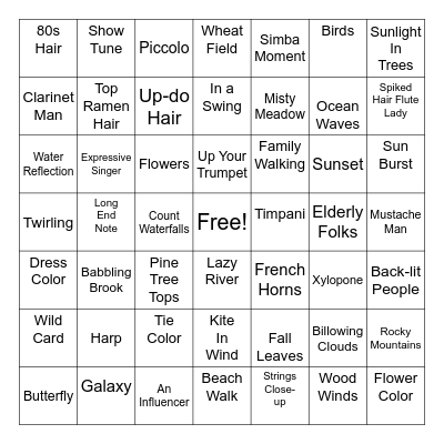 Music & The Spoken Word Bingo Card