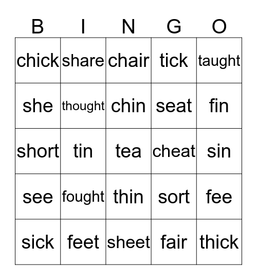 PRONUNCIATION BINGO! Bingo Card