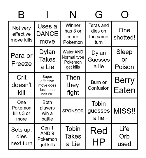 Then we react bingo Dylan Bingo Card