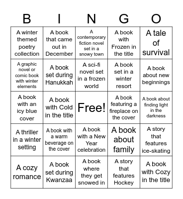 RIPMIKA Winter Book Club Bingo Card