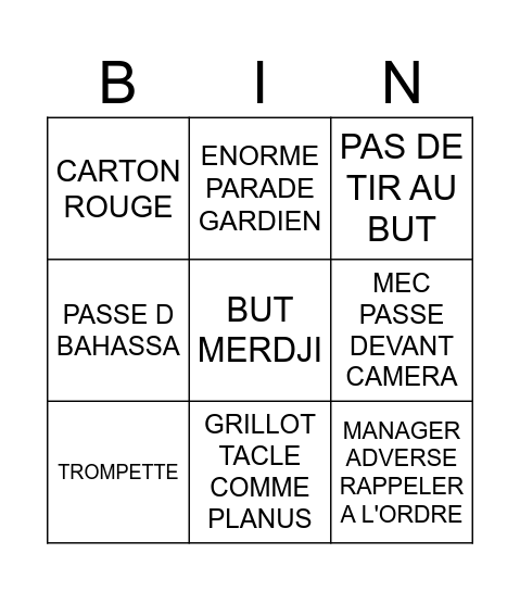 COUPE DE FRANCE Bingo Card