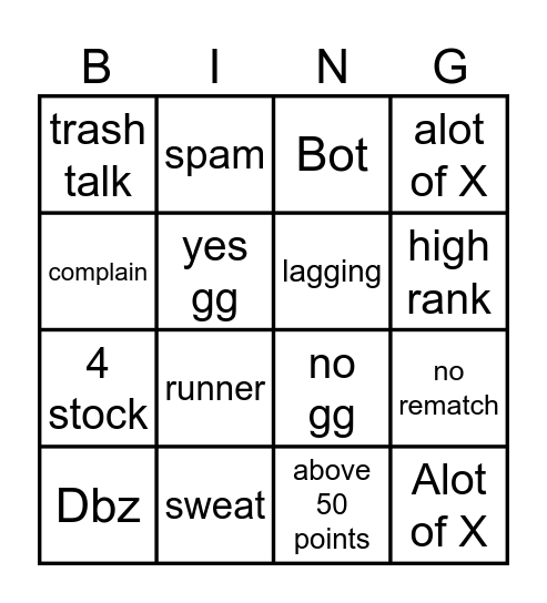 ABA bingooo Bingo Card