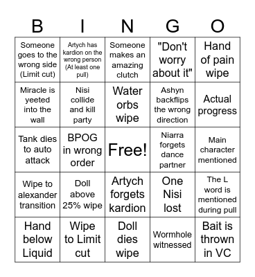 Wololo TEA Bingo Card