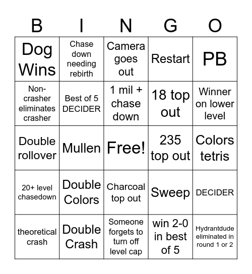 No  Cap November Bingo Card