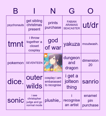 dt bingo Card