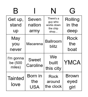 UK Friends New Years Eve 2024 small Bingo Card