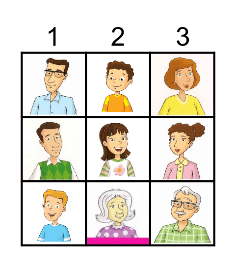 Family members Bingo Card