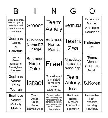 WYEC Bingo Card