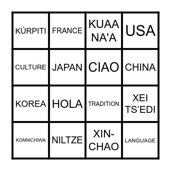 Bingo Card