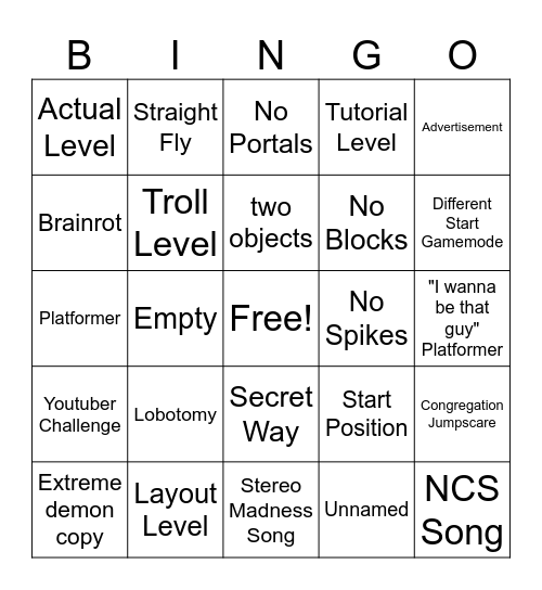 Recent Tab Bingo Card