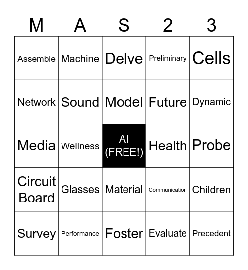 MAS Crit Day 2024 BINGO Card Bingo Card