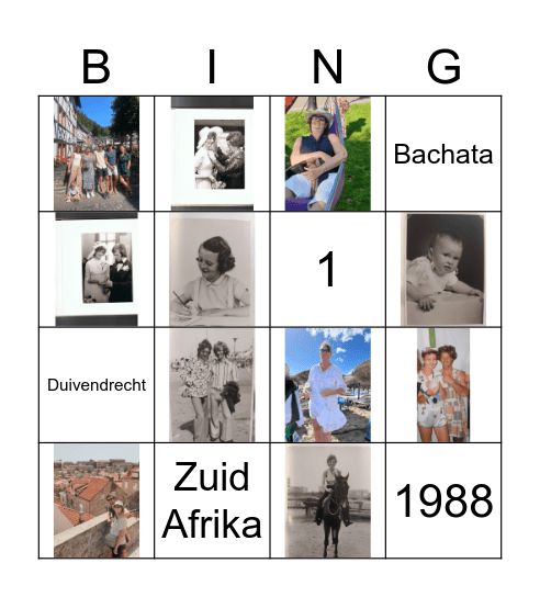 Anneke 70 jaar bingo Card
