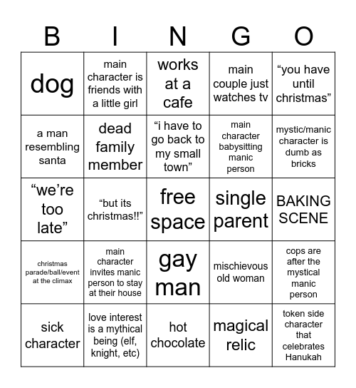 bad christmas movies bingo Card