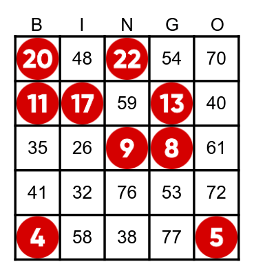 LOS NUMEROS Bingo Card