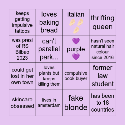 🧚🏻 Leila's Bingo 🧚🏻 Bingo Card
