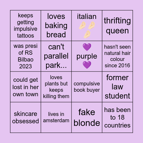 🧚🏻 Leila's Bingo 🧚🏻 Bingo Card