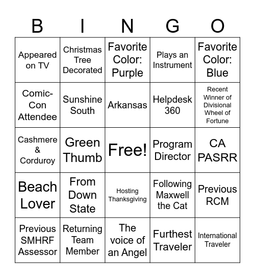 Ice Breaker BINGO Card