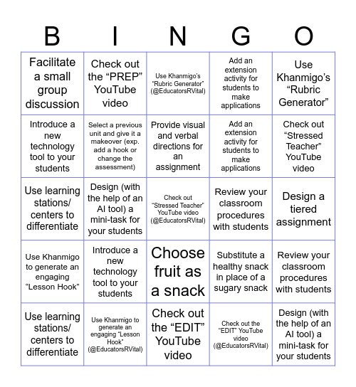 Coach's Clipboard Bingo Card