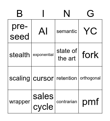 SF Techbro Bingo Card