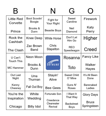 Just for Fun Bingo Card
