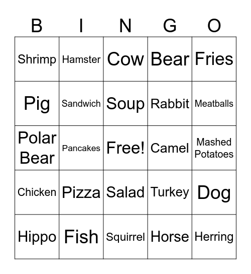 Swedish Words Bingo Card