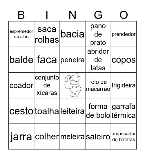 Bingo do  Chá da Gra Bingo Card