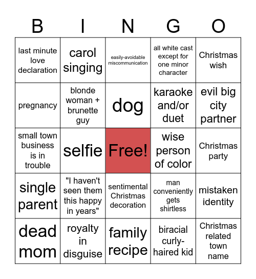 Christmas Movies 3.0 Bingo Card