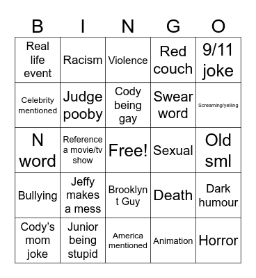 SML Bingo Card