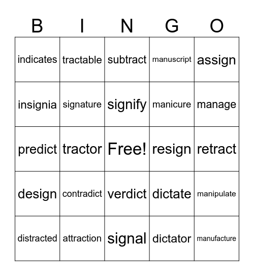 4th Bingo Card
