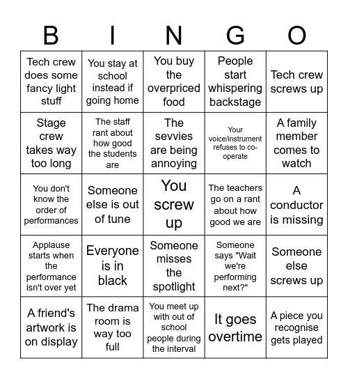 CAPA Bingo Card