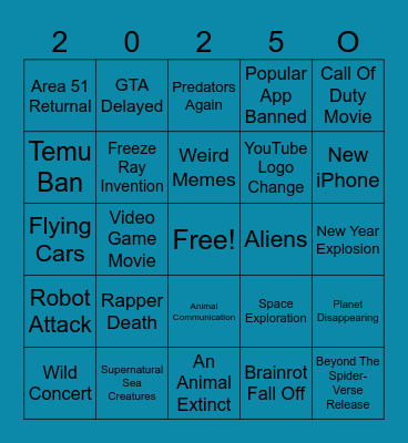 2025 Bingo Card