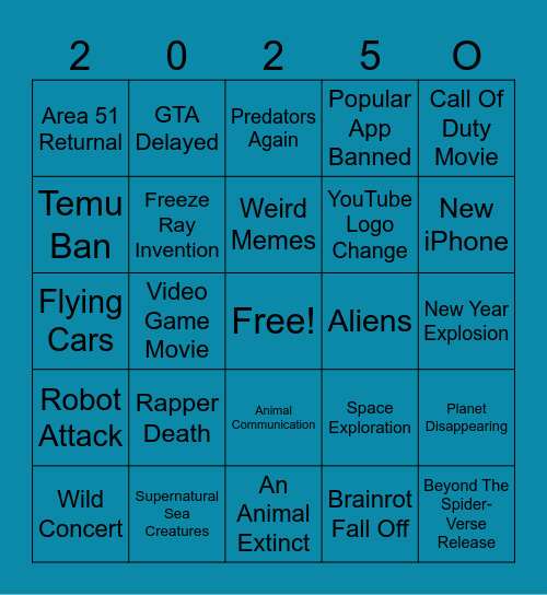 2025 Bingo Card