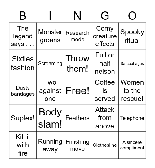 Wrestling Women Bingo Card