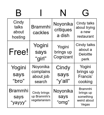 Thanksgiving Bingo Card