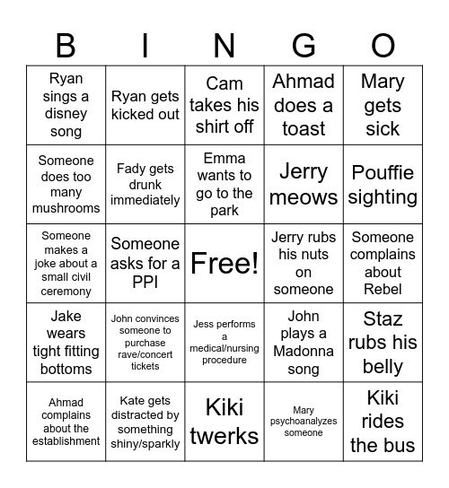 NYE 2025 JERRY BINGO Card