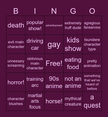 dungle Bingo Card