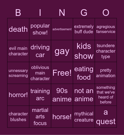 dungle Bingo Card