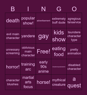 dungle Bingo Card
