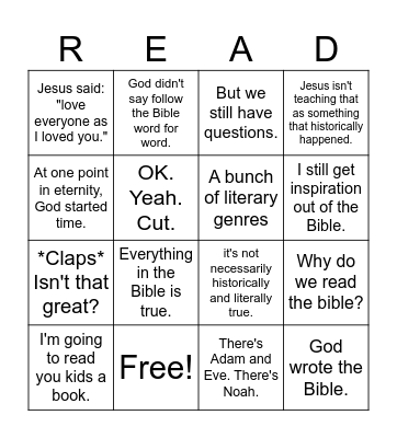 Ways to Read The Bible Bingo Card