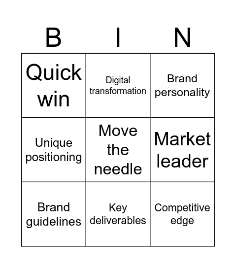 Brief Bull**** Bingo Card